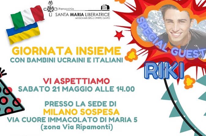 Bambini ucraini e italiani insieme per una grande festa: il cantante Riki ospite speciale